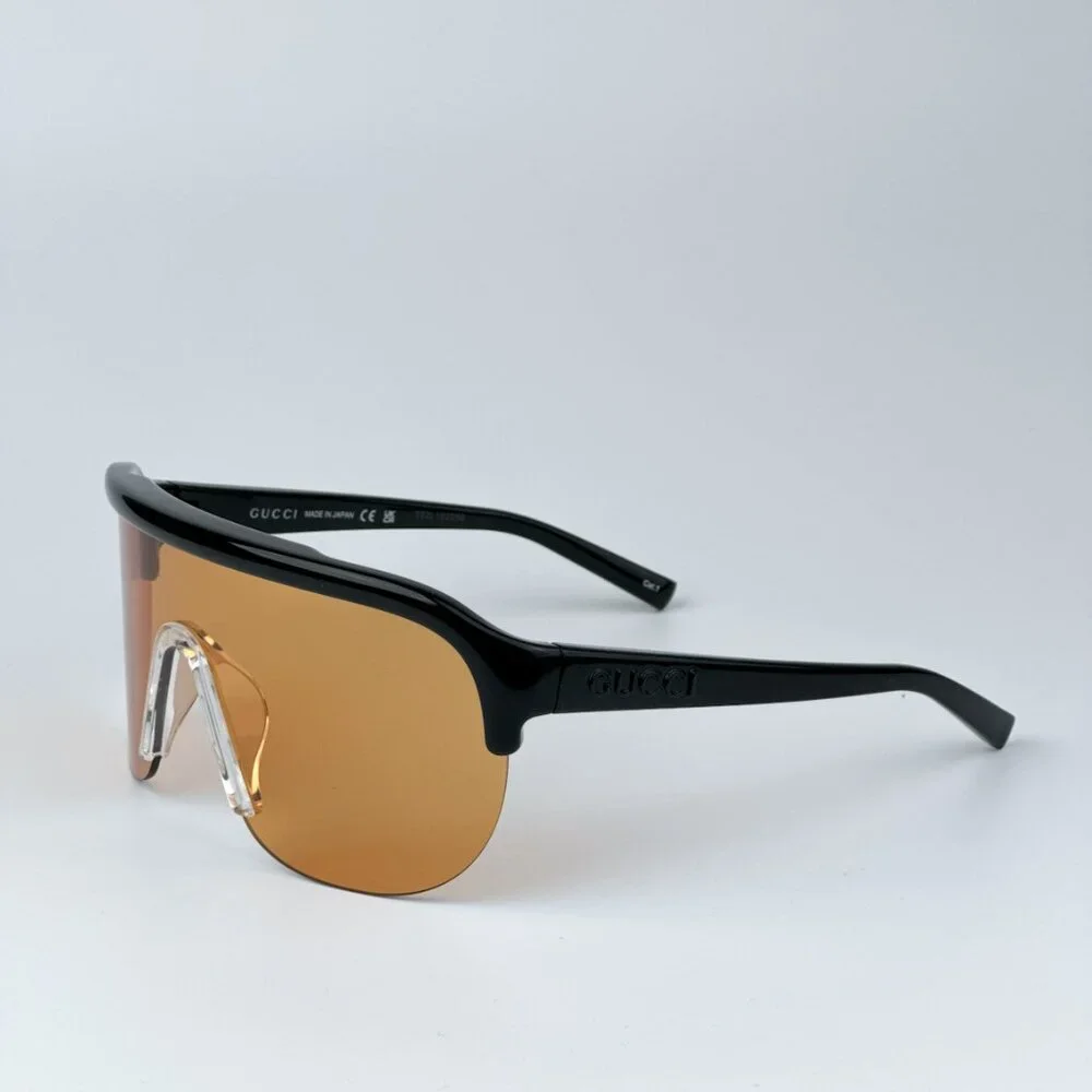 Gucci GG1645S 005 BRAND NEW Sunglasses Black Orange Unisex Mask